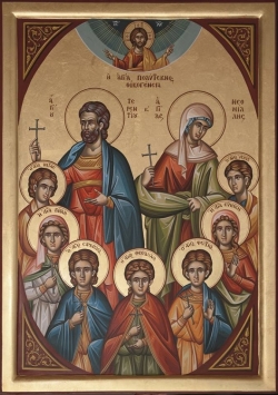 წმინდა მოწამენი: ტერენტი და ნეონილა და მათი შვილები: სარვილე, ფოტიოსი, თეოდულე, იერაქსი, ნიტე, ვილე და ევნიკია (+დაახლ. 249-250) - 28 ოქტომბერი (10 ნოემბერი)