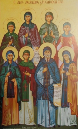 კორინთელი მოწამენი: წმინდა ლეონიდე და დედანი: ქარისე, ნიკი, გალინა, კალიდა, ნუნექია, ბასილისა და თეოდორა (+258) - 16 (29) აპრილი